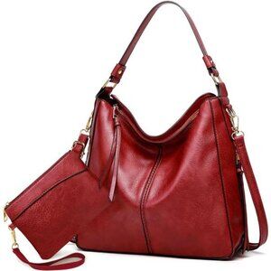 Large Trendy Tote Bag for Women, Red